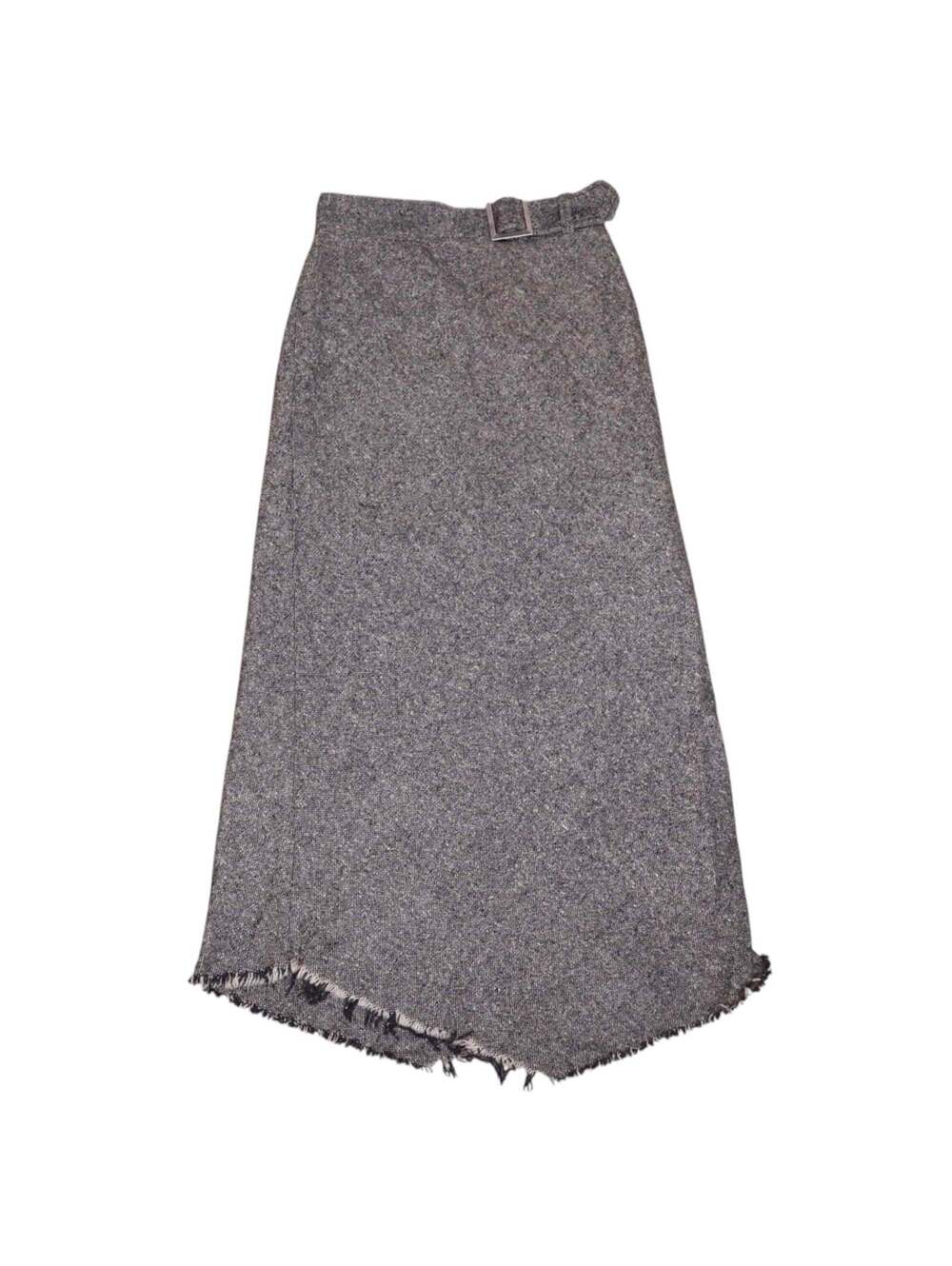 90s Italian Grey Wool Blend Tweed Maxi Skirt (XS/S)